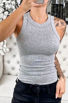 Someday Maybe Ribbed Cami Tank - Heather Grey