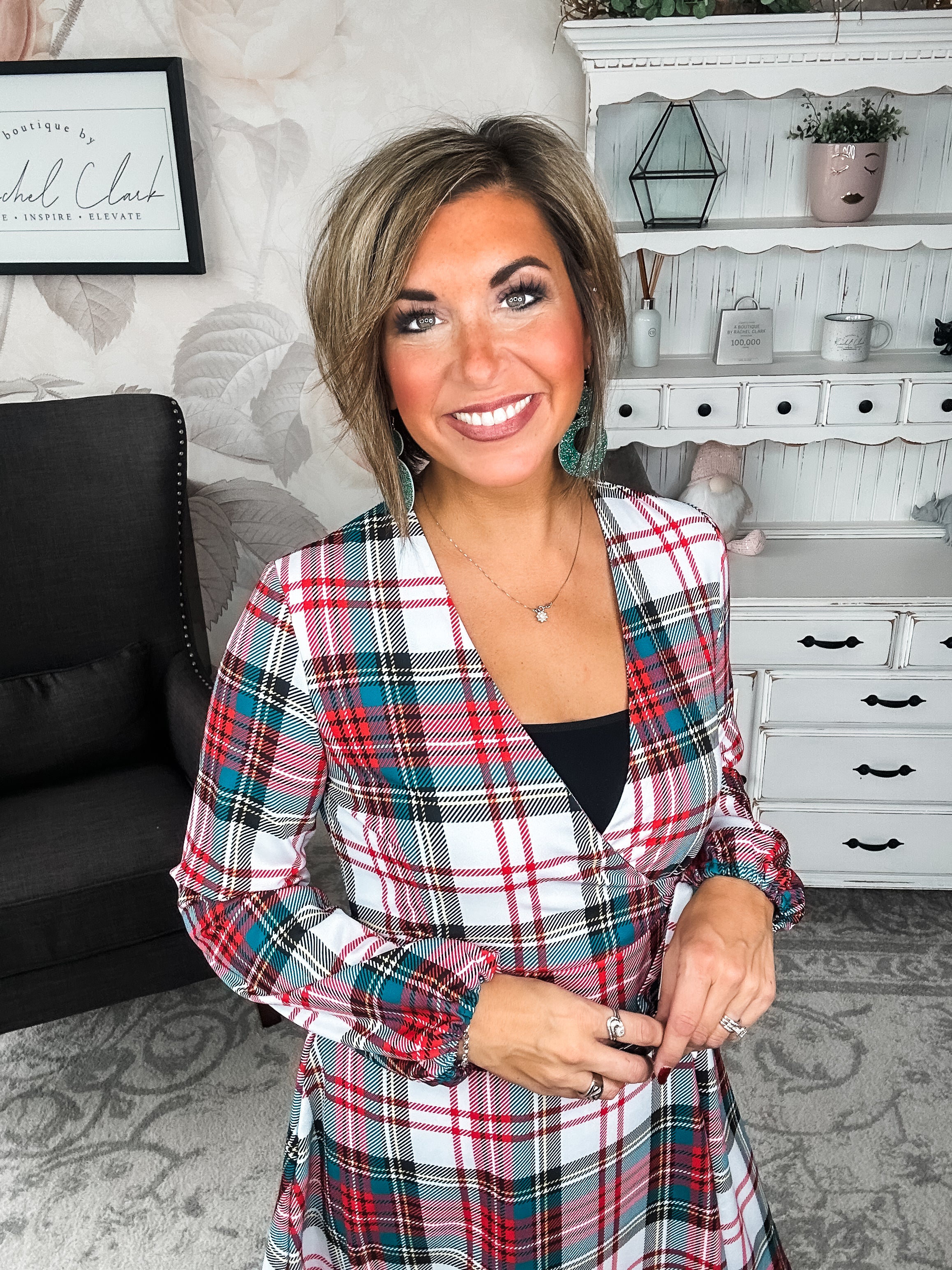 Scotch On The Rocks Plaid Christmas Dress