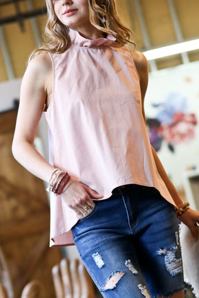 Take the High Road Blouse - Dusty Pink