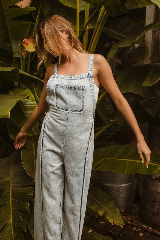 Repeat The Past Denim Jumpsuit Overalls