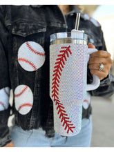 Crystal Baseball White/Red "Blinged Out" 40 Oz. Tumbler