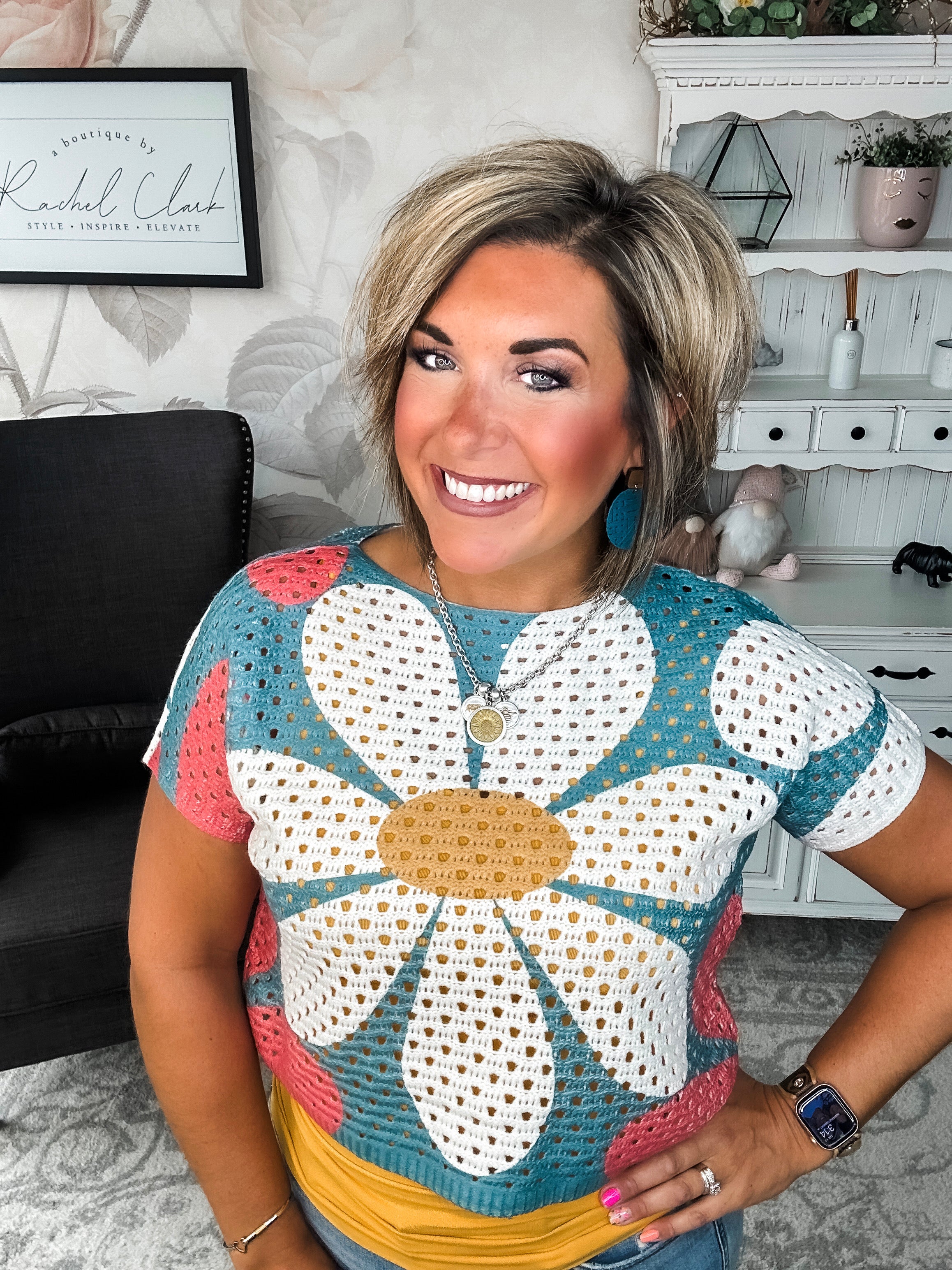 Garden Vibes Crochet Sweater