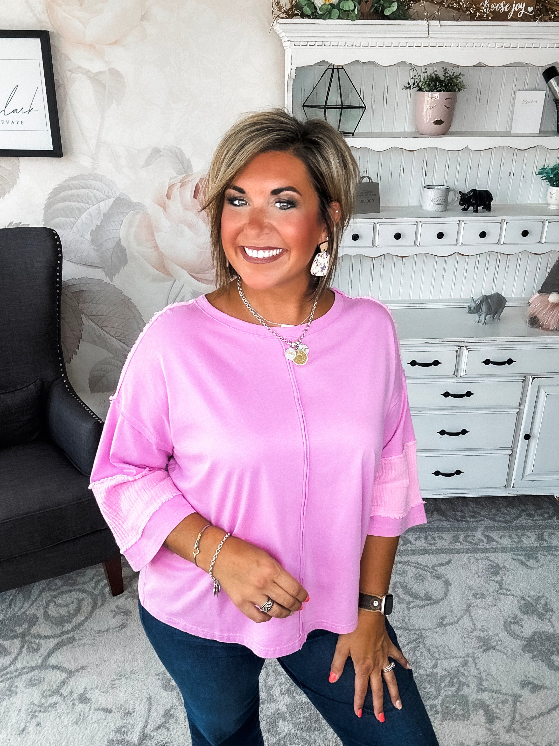 Anything To Help Tunic Top - Pink
