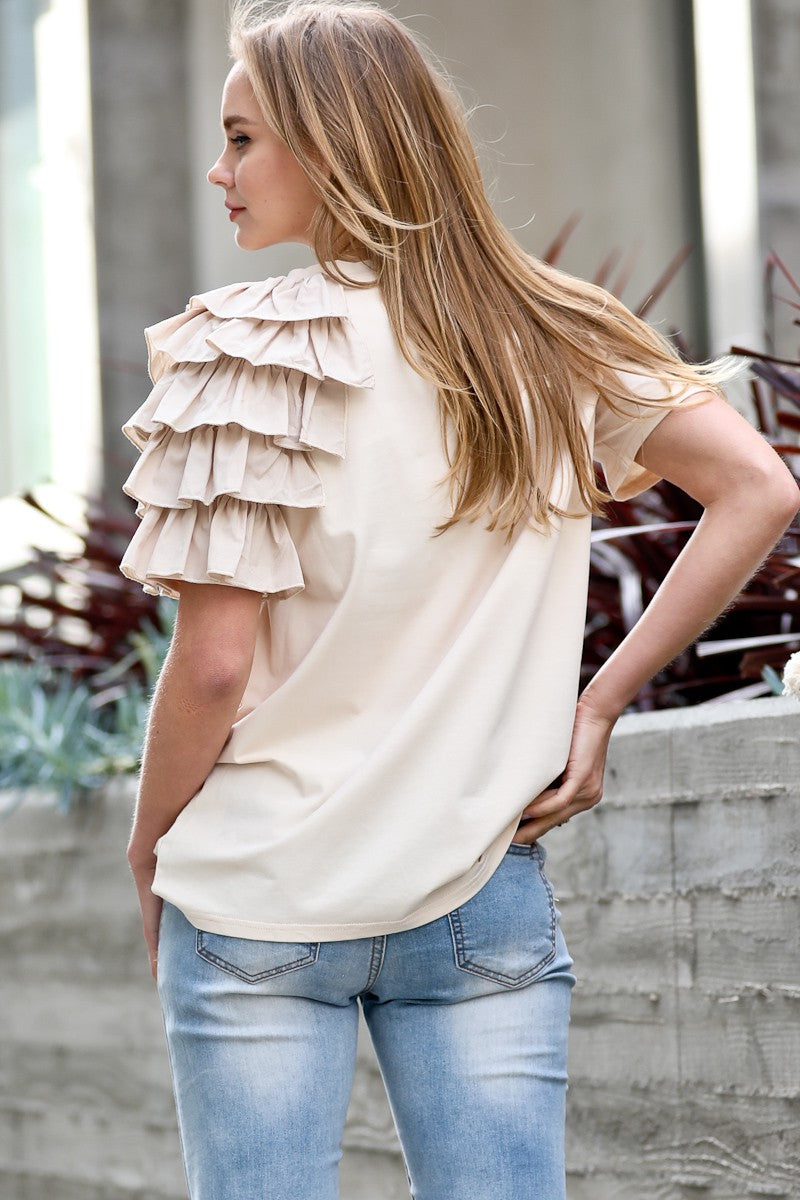 Just Need Time Ruffle Sleeve Top