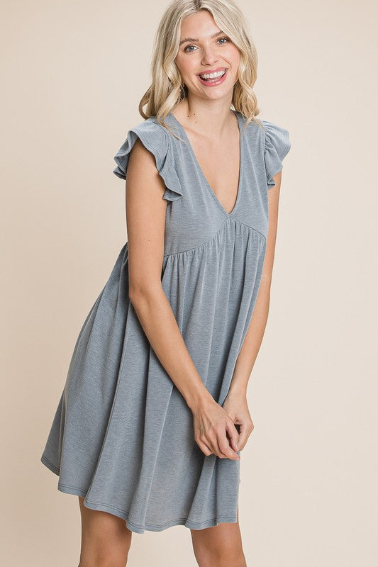 Love Yourself Flutter Sleeve Dress