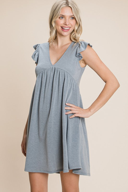 Love Yourself Flutter Sleeve Dress