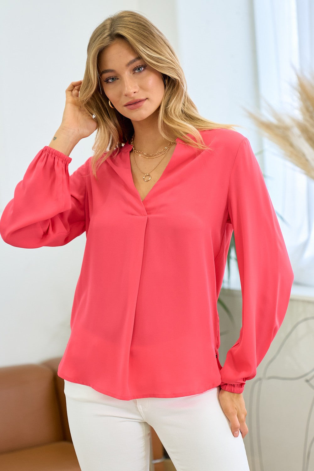 Last Thing I Do Blouse - Azalea