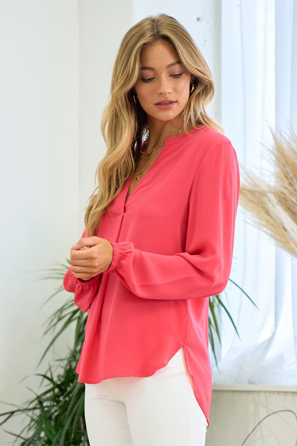 Last Thing I Do Blouse - Azalea