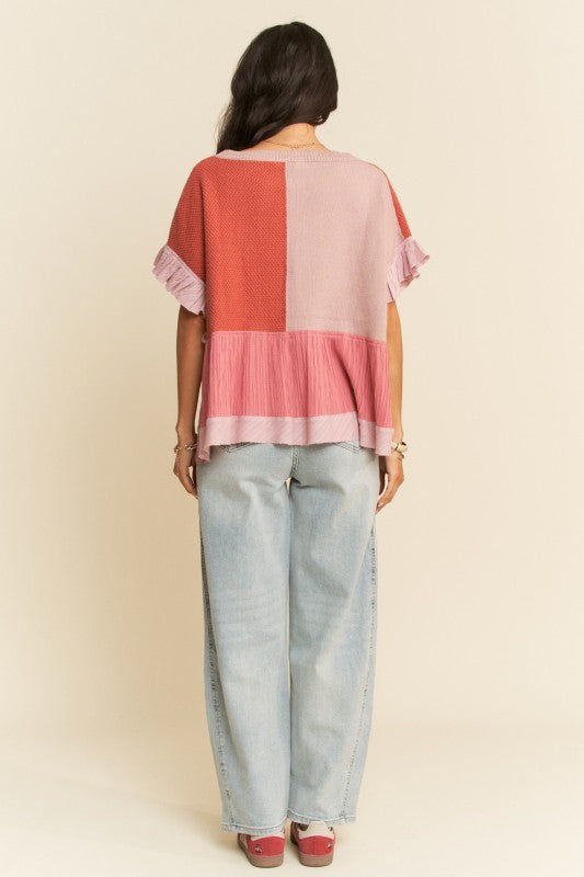 Don't Wanna Go Home Patchwork Sweater