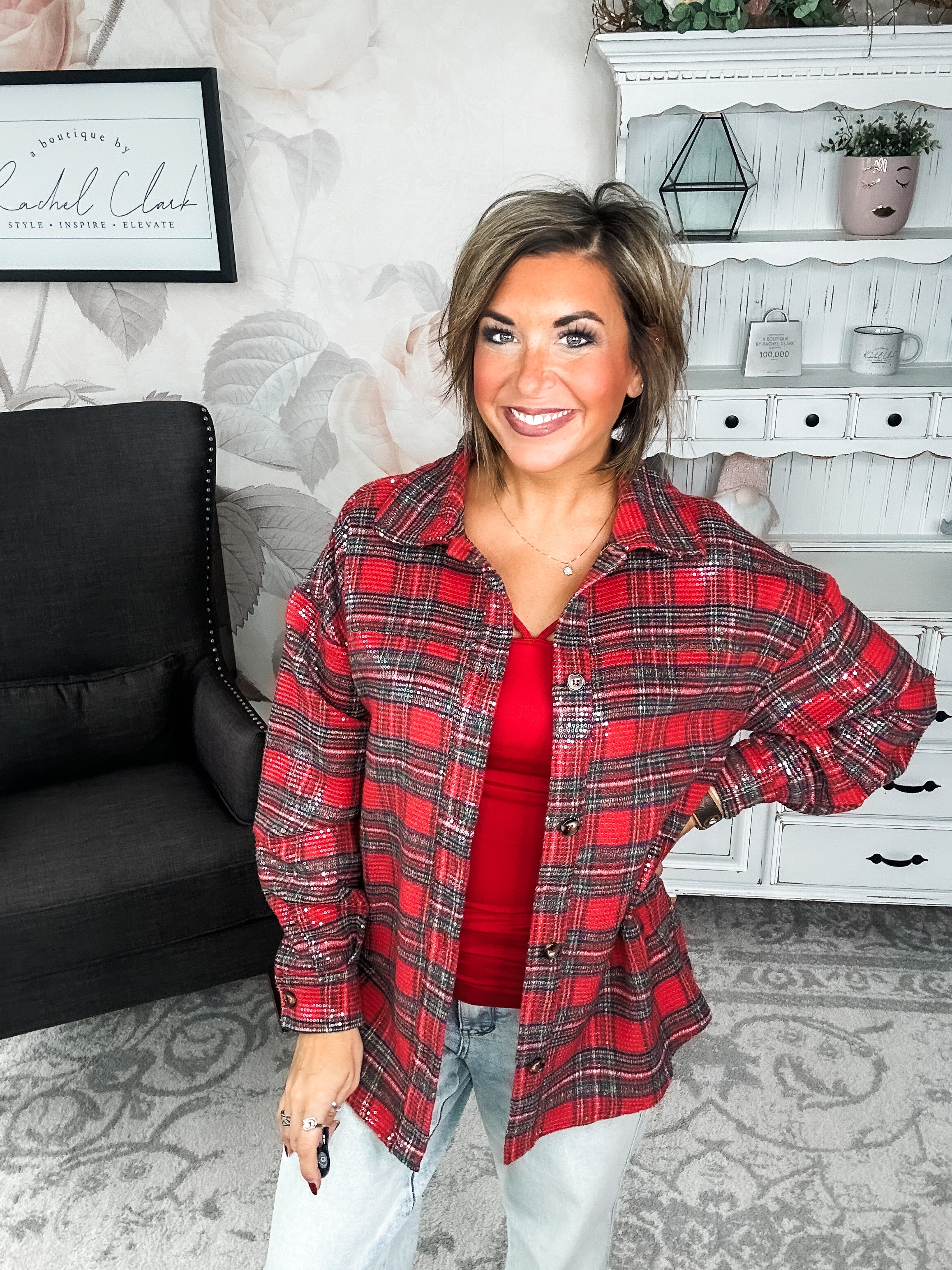 Tinsel Town Plaid Button Down