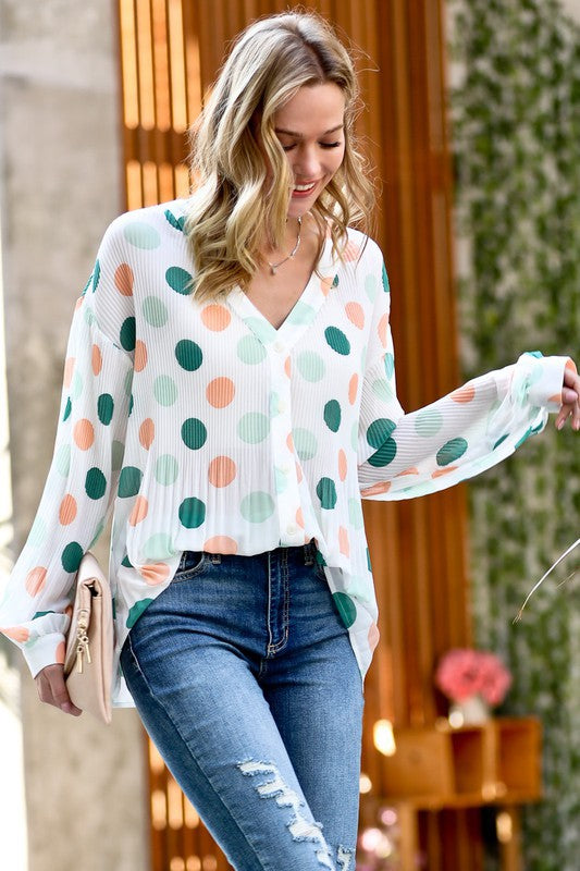 It's Like Loving You Pleated Button Down