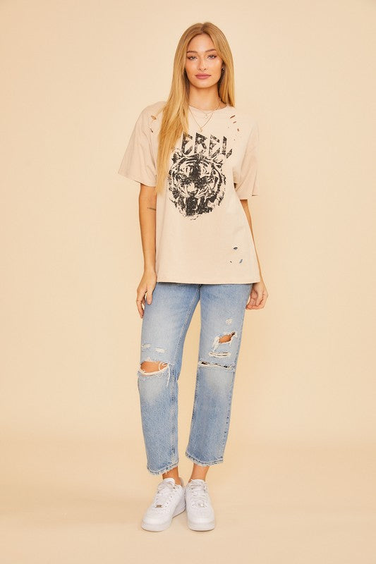 Rebel Distressed Graphic Tee