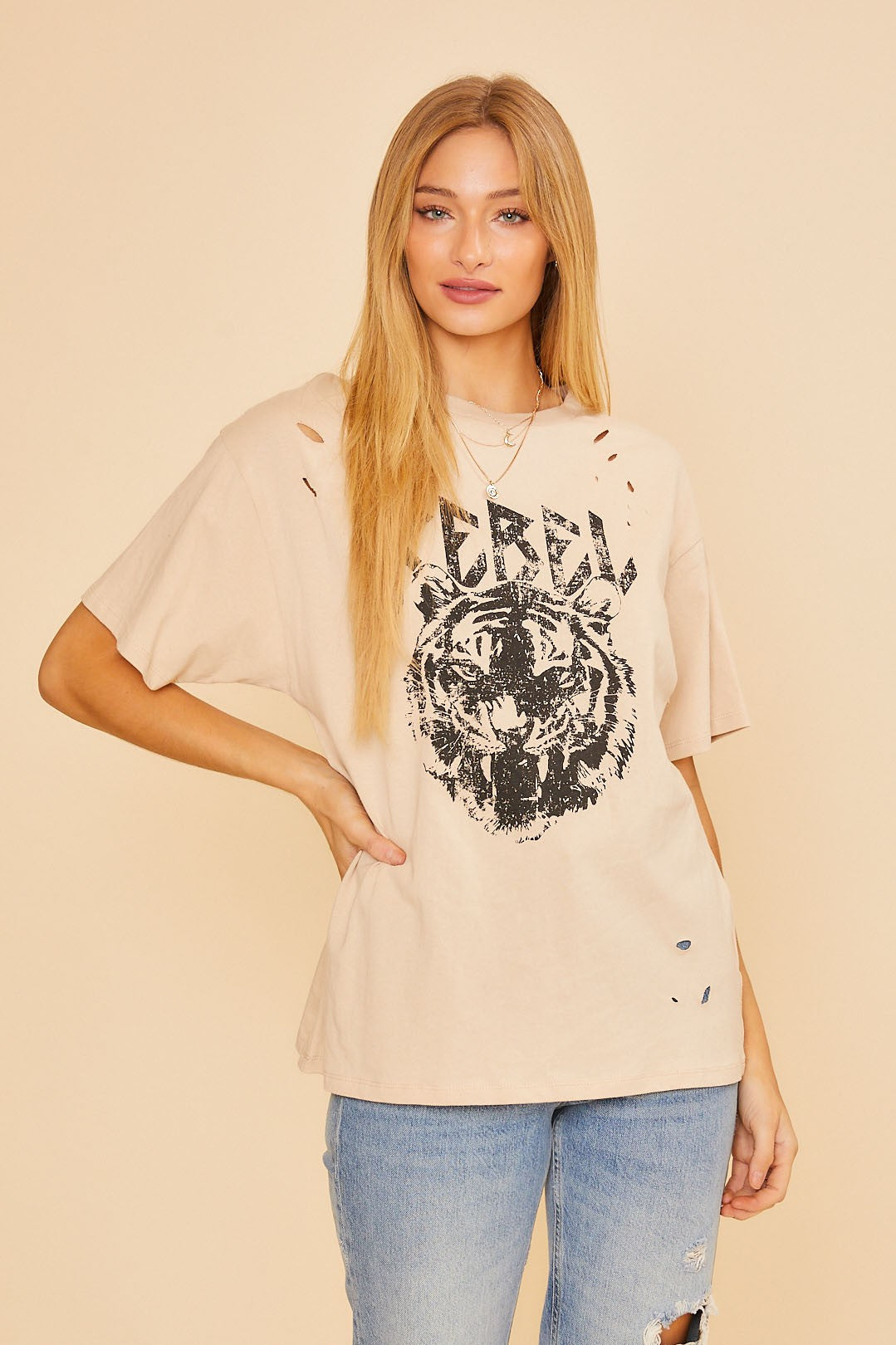 Rebel Distressed Graphic Tee