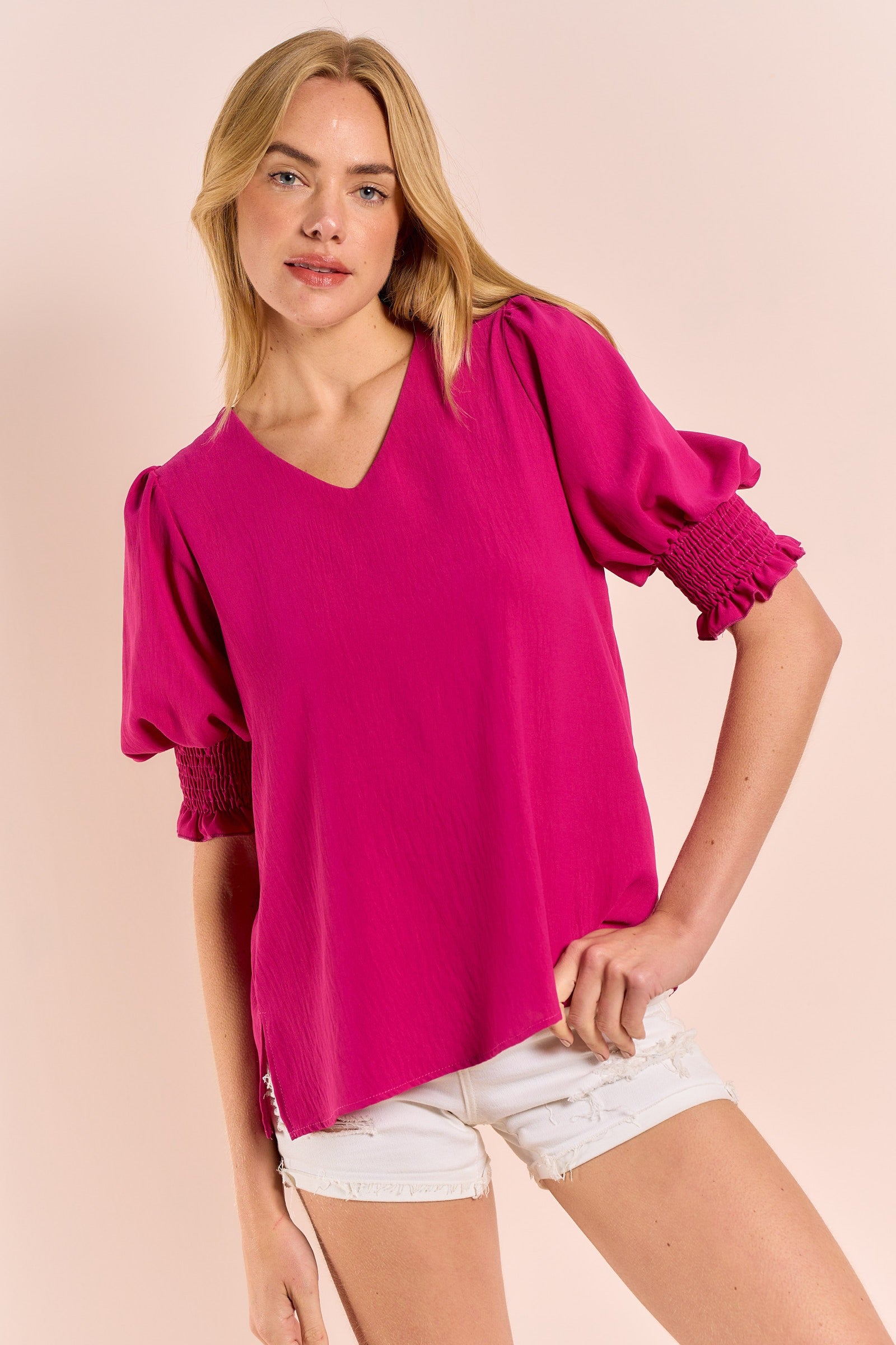 How Much I Need You Blouse - Magenta