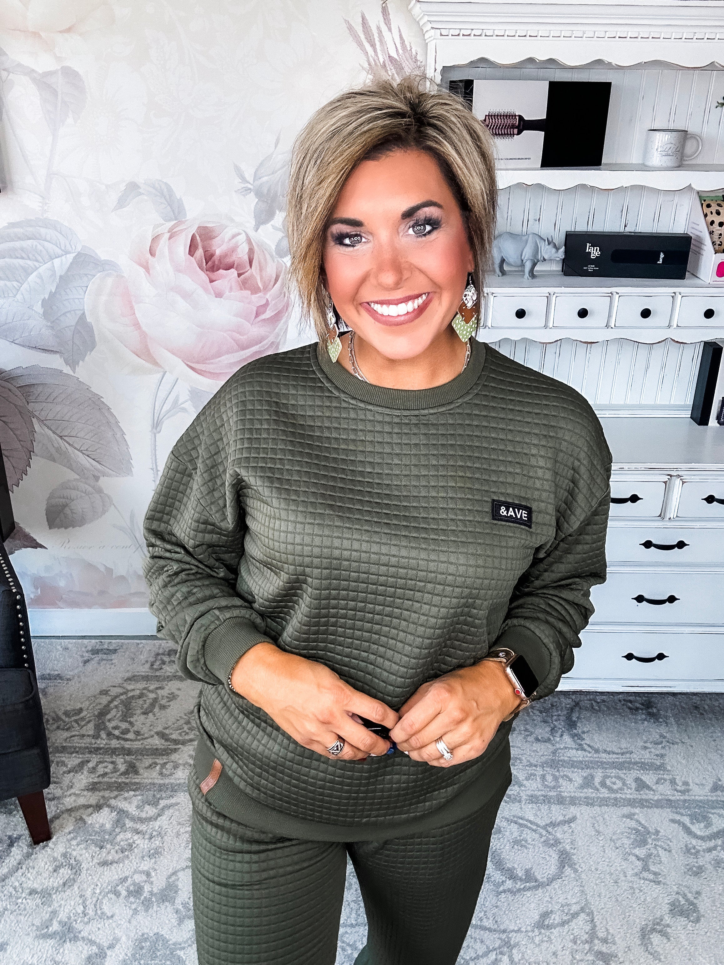 Ampersand Avenue Quilted Joggers - Olive