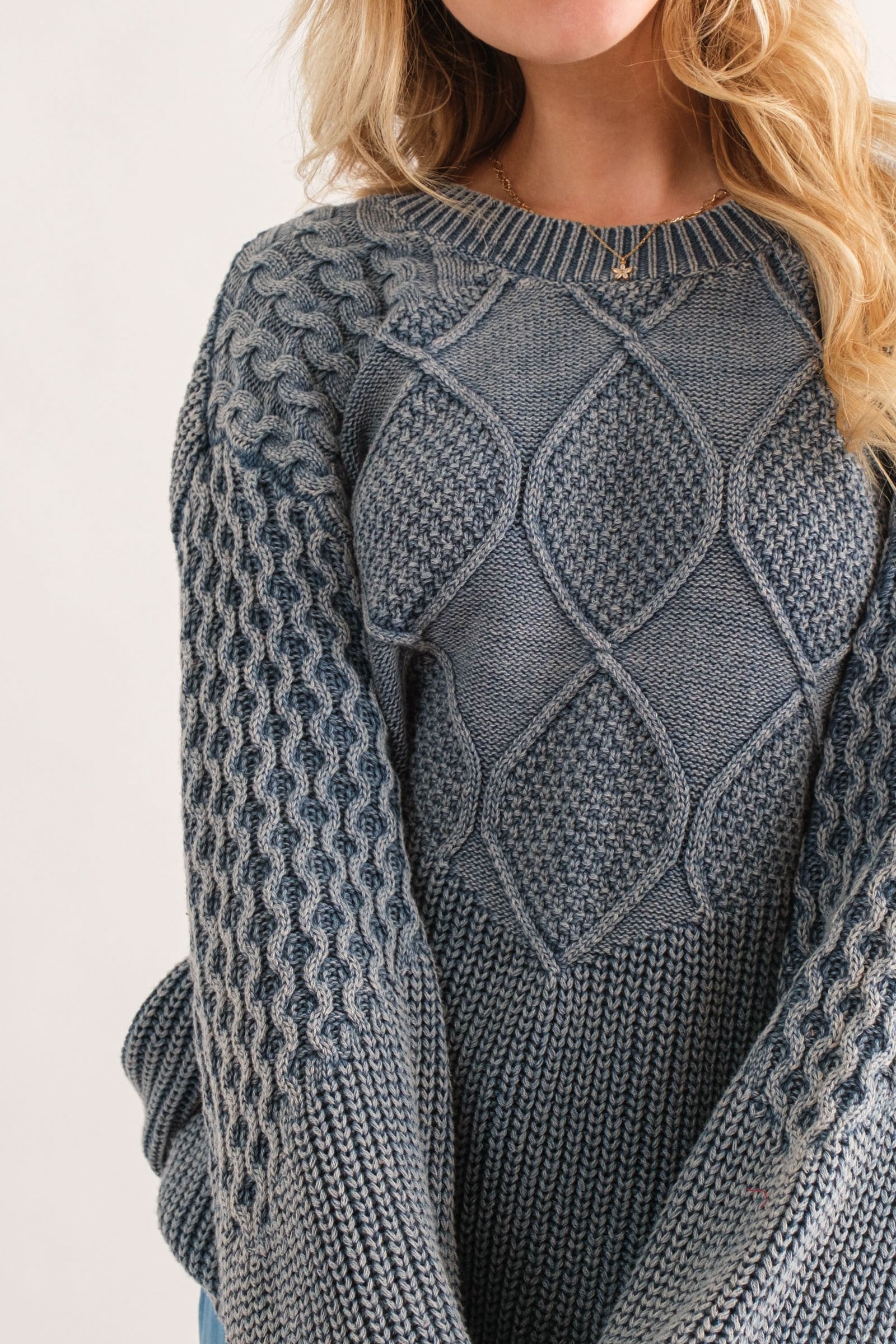 Classic Feelings Textured Sweater - Dark Teal