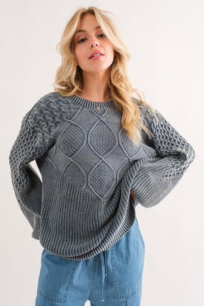 Classic Feelings Textured Sweater - Dark Teal