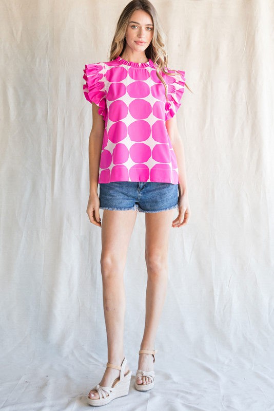 Out the Door Blouse - Hot Pink