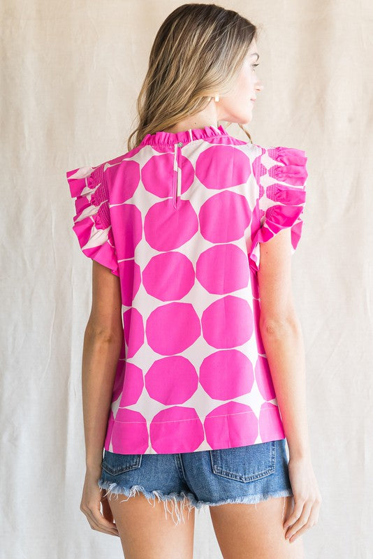 Out the Door Blouse - Hot Pink