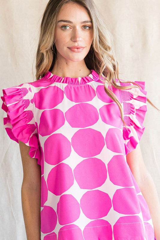 Out the Door Blouse - Hot Pink