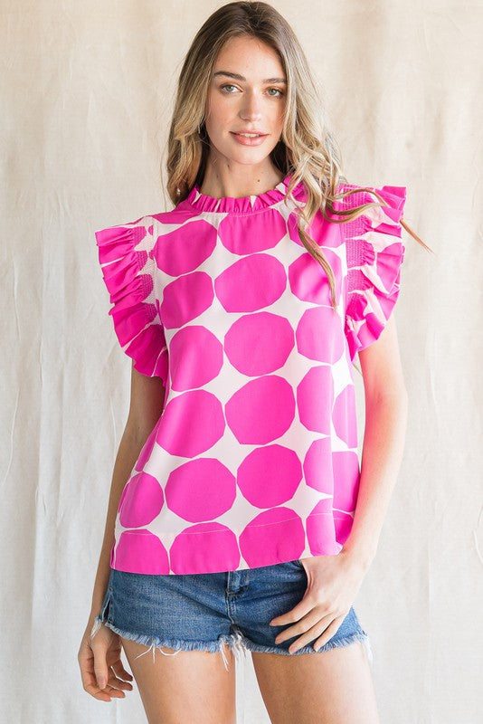 Out the Door Blouse - Hot Pink