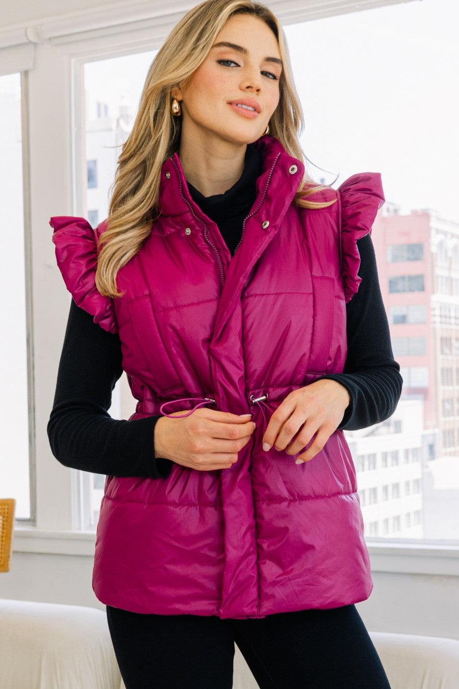 Pep in Your Step Puffer Vest - Magenta