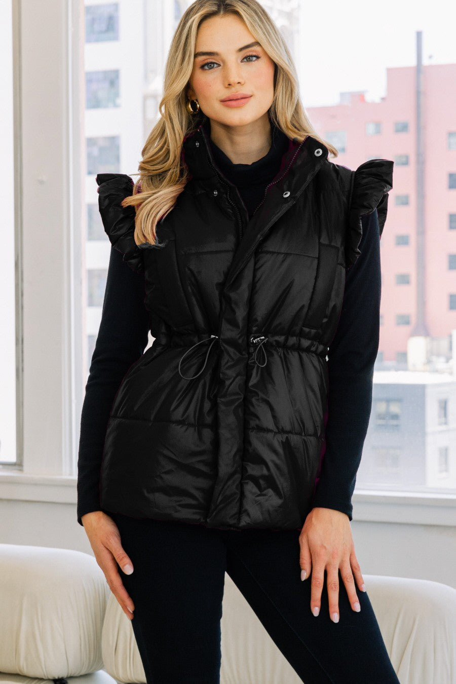 Pep in Your Step Puffer Vest - Black