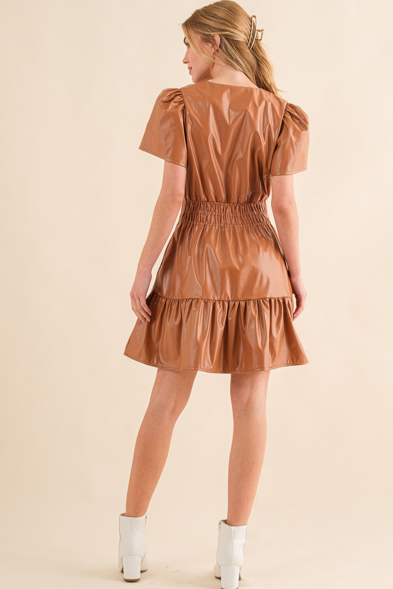 Figure Us Out Vegan Leather Dress