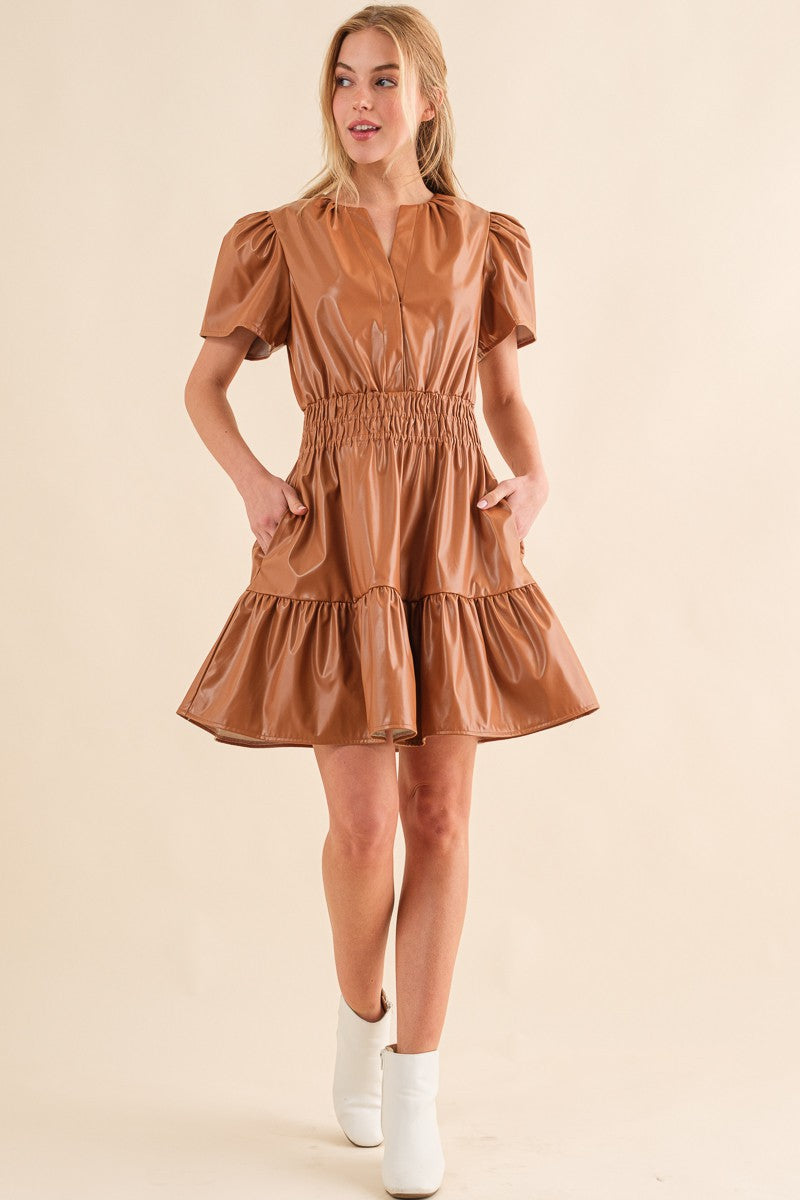 Figure Us Out Vegan Leather Dress