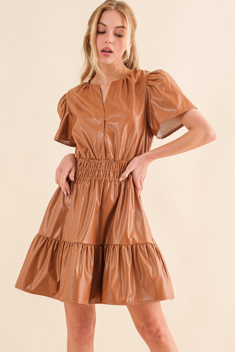 Figure Us Out Vegan Leather Dress