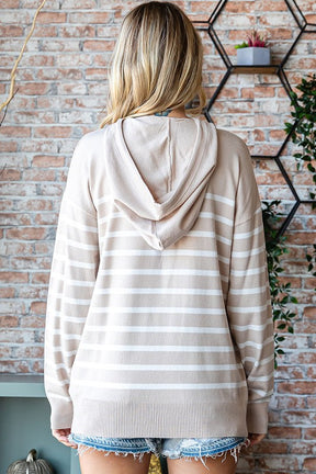 Since Day One Hooded Knit Pullover - Taupe