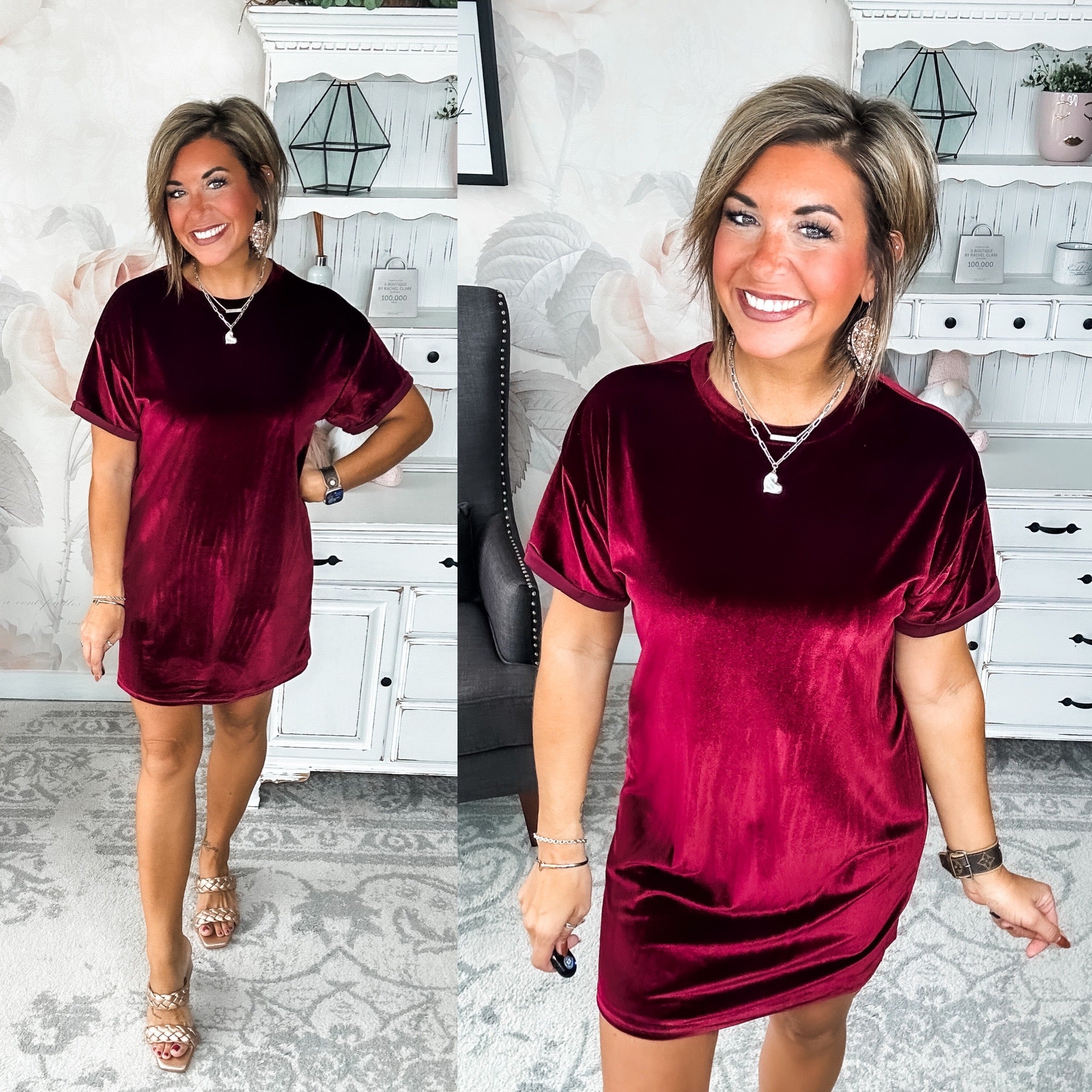 Perfect Memories Velvet Shirt Dress