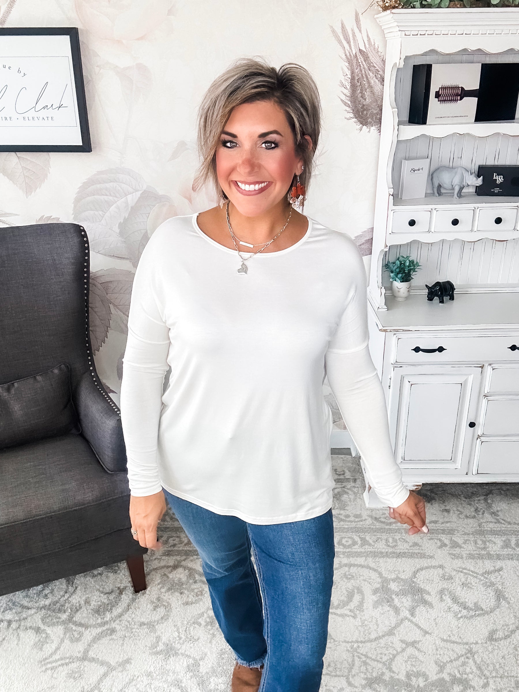 She's Fabulous Long Sleeve Tee - Ivory