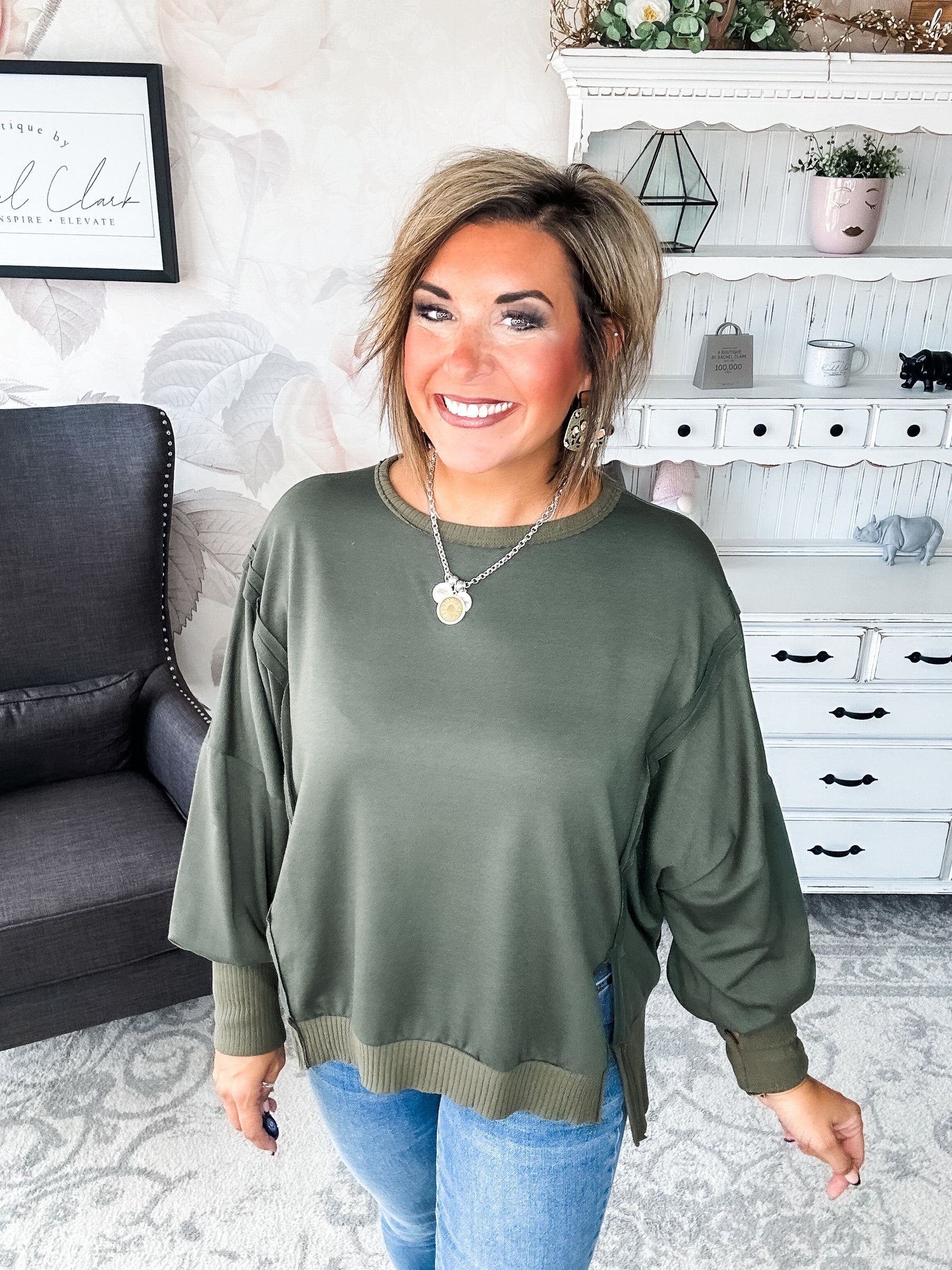 What You're Made Of Pullover - Olive
