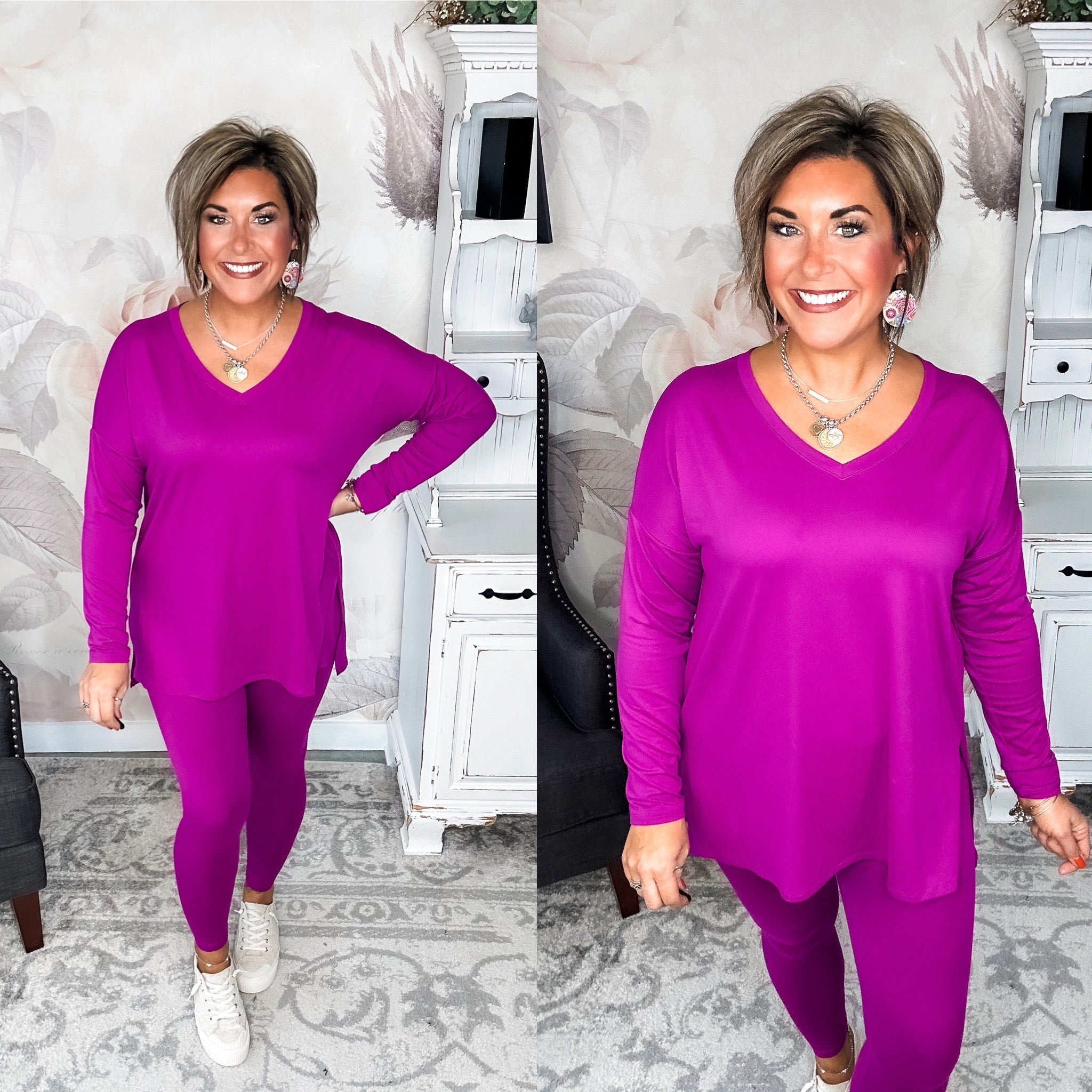 You Can't Resist This Lounge Set - Plum