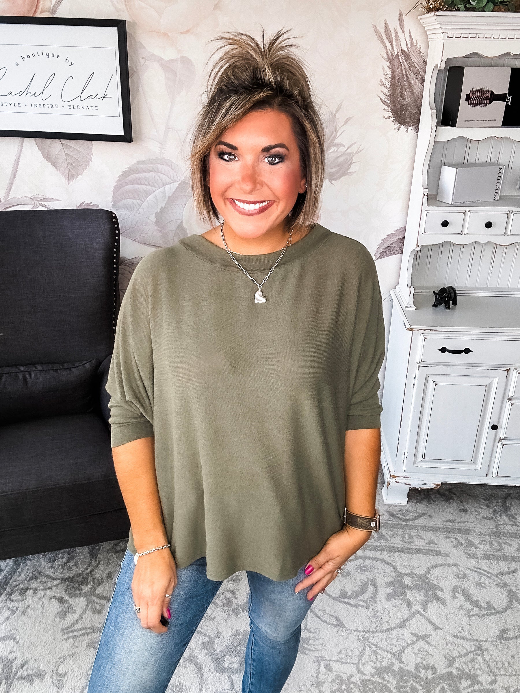 Said It All Boxy Top - Olive