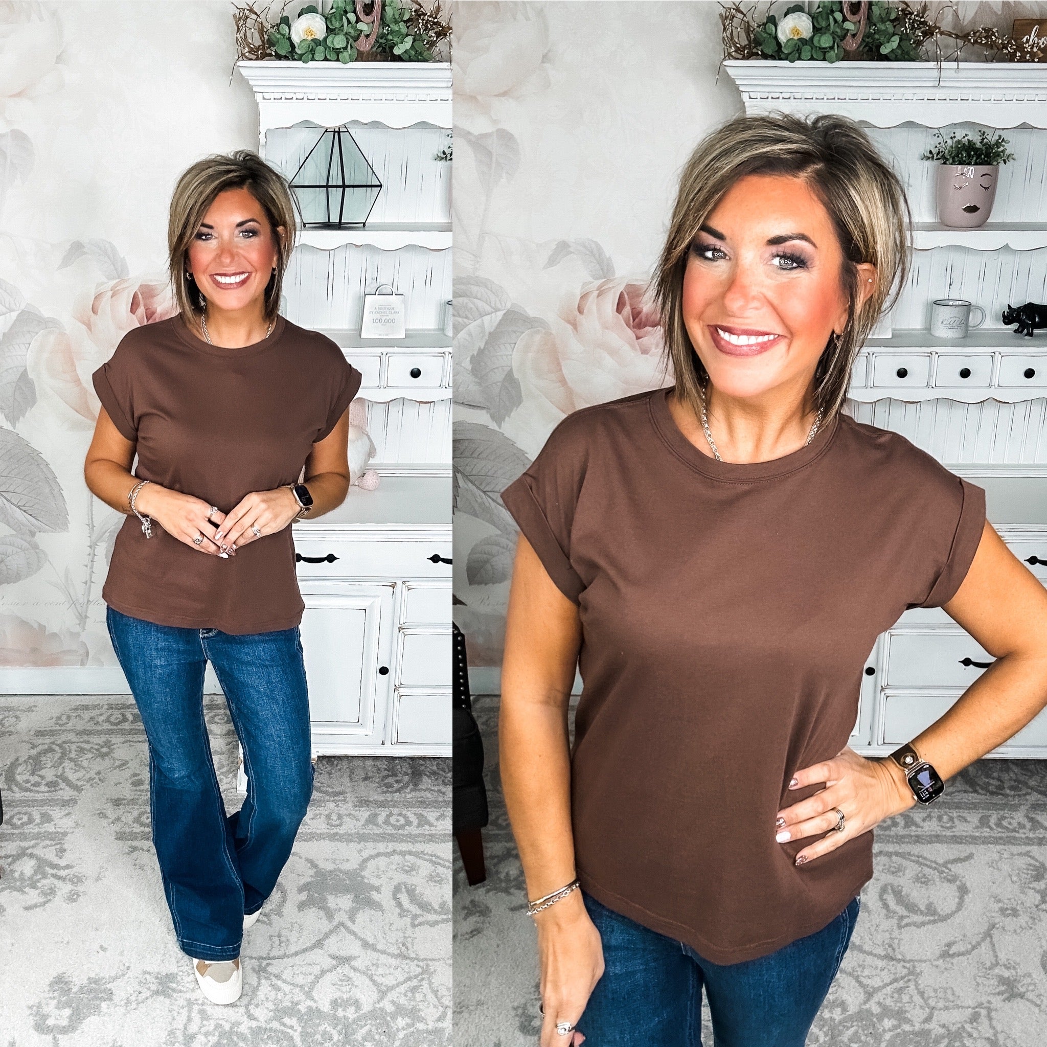 Up All Night Short Sleeve Tee - Brown