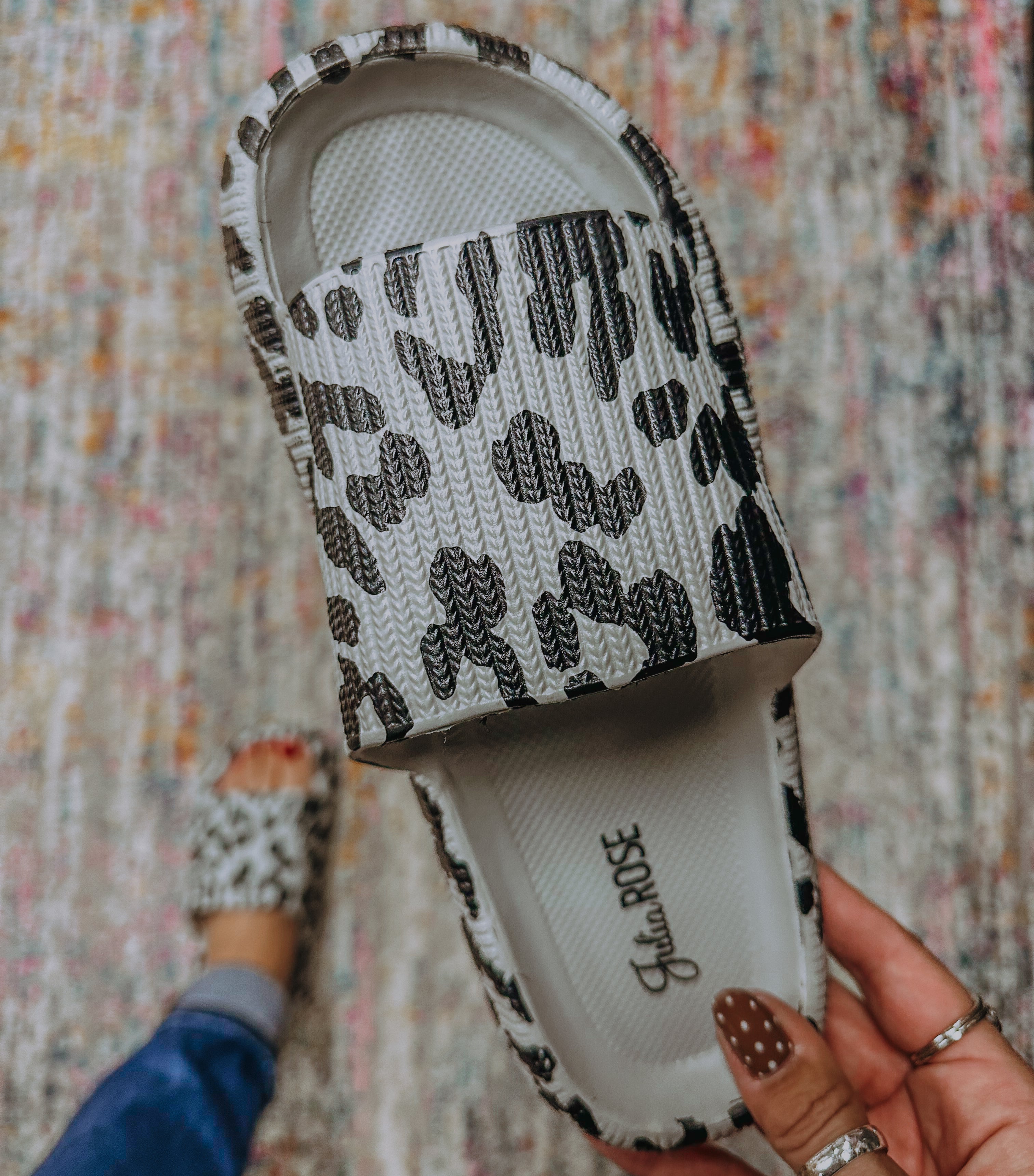 Casual Slide - Grey Leopard