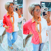 Take Us Away Color Block Shacket