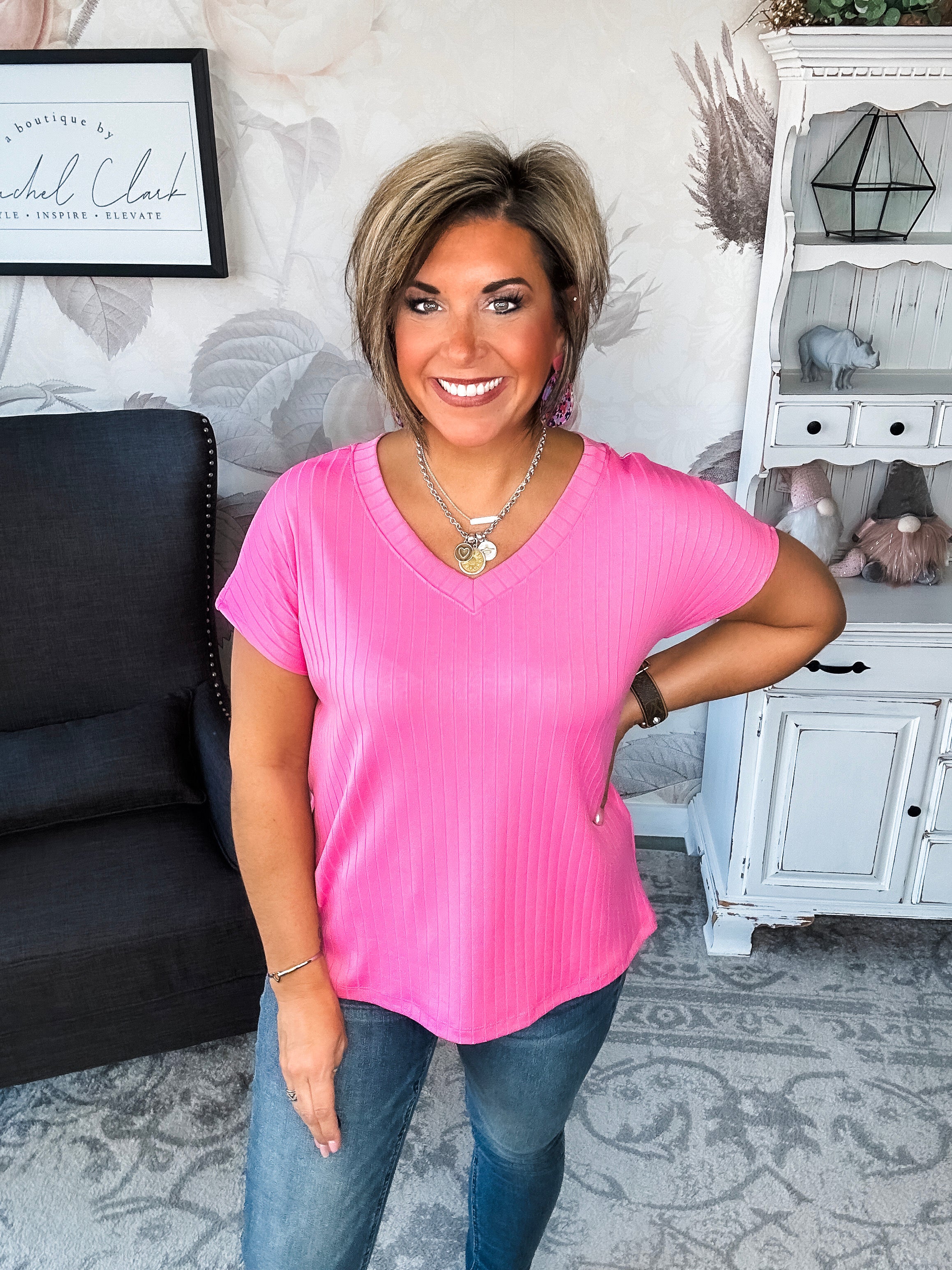 No Stories Here Top - Hot Pink