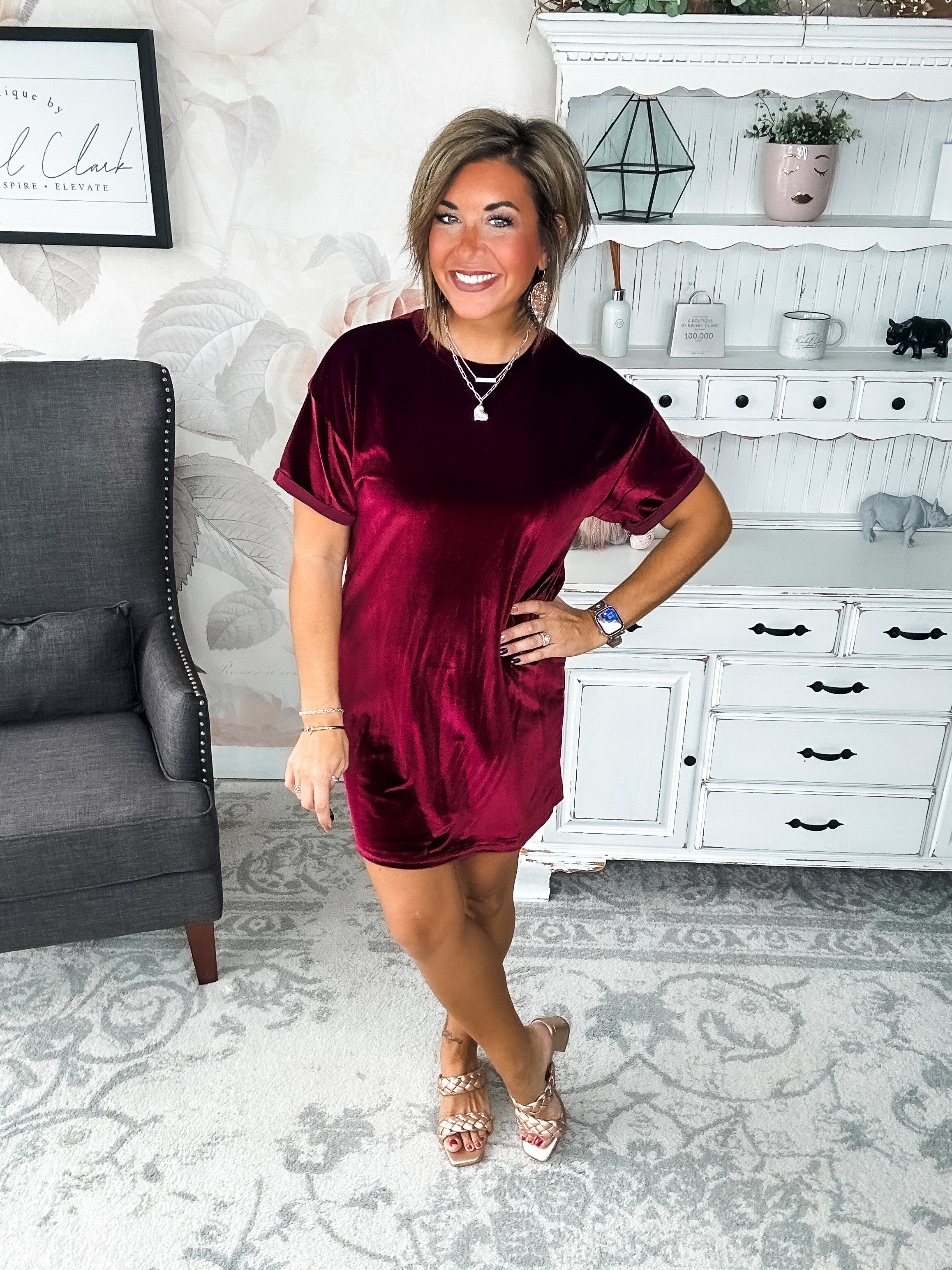 Perfect Memories Velvet Shirt Dress