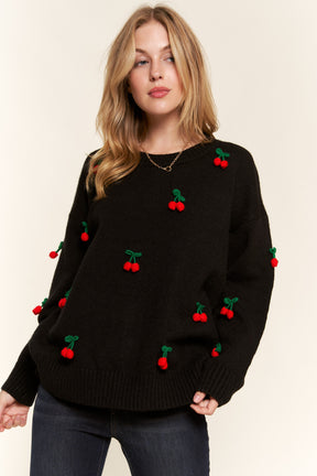 Shirley Temple Cherry Pom Sweater