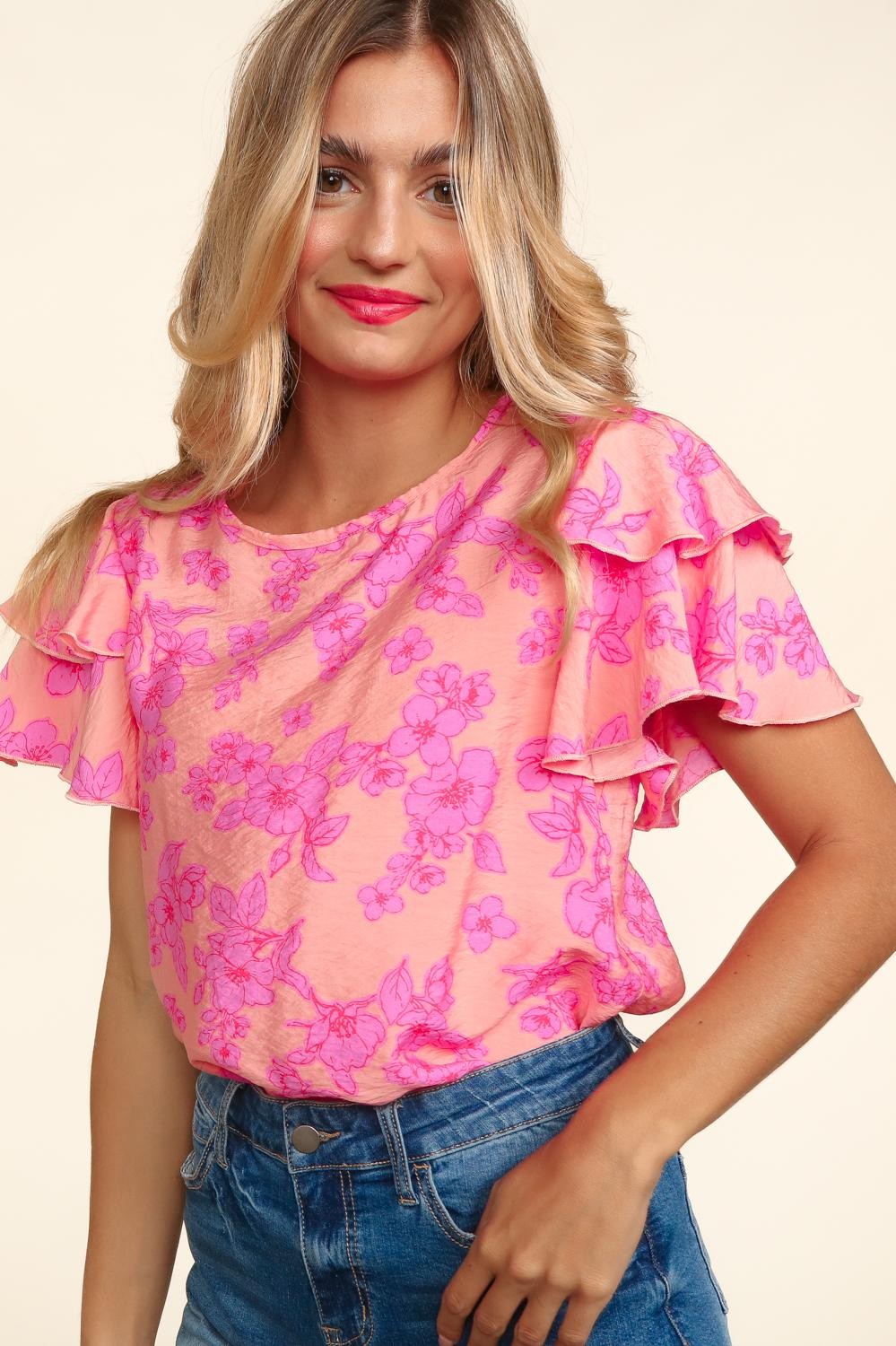 No More Bad Days Ruffle Sleeve Top