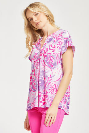 Figure It Out Top Short Sleeve - Purple Multi