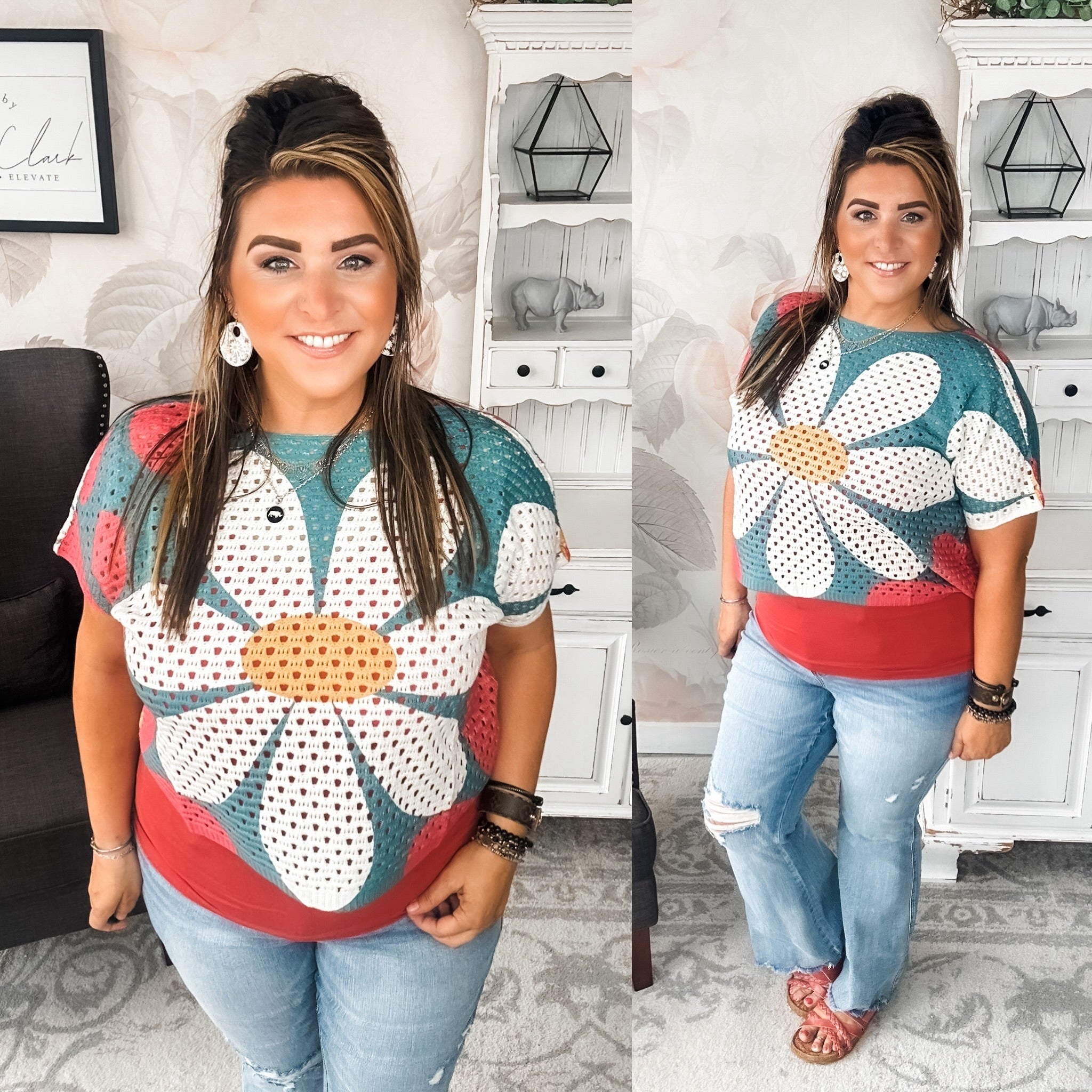Garden Vibes Crochet Sweater
