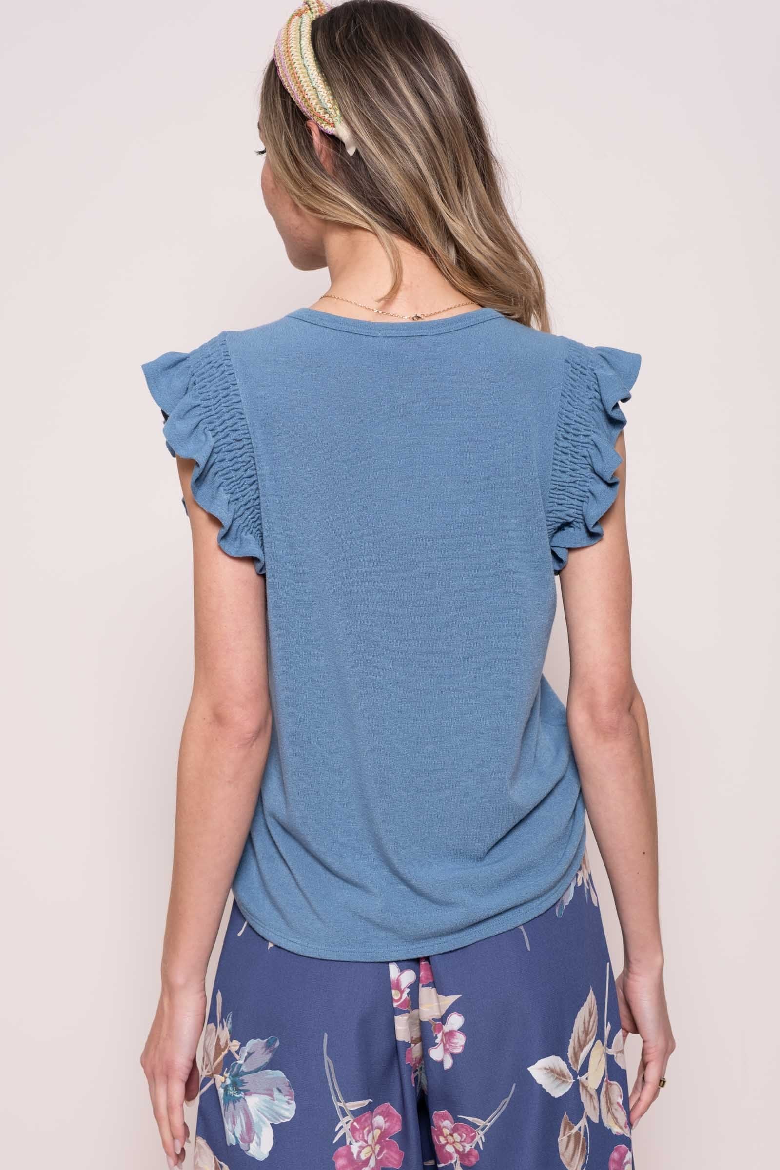 Keep Your Head Up Knit Top - Blue