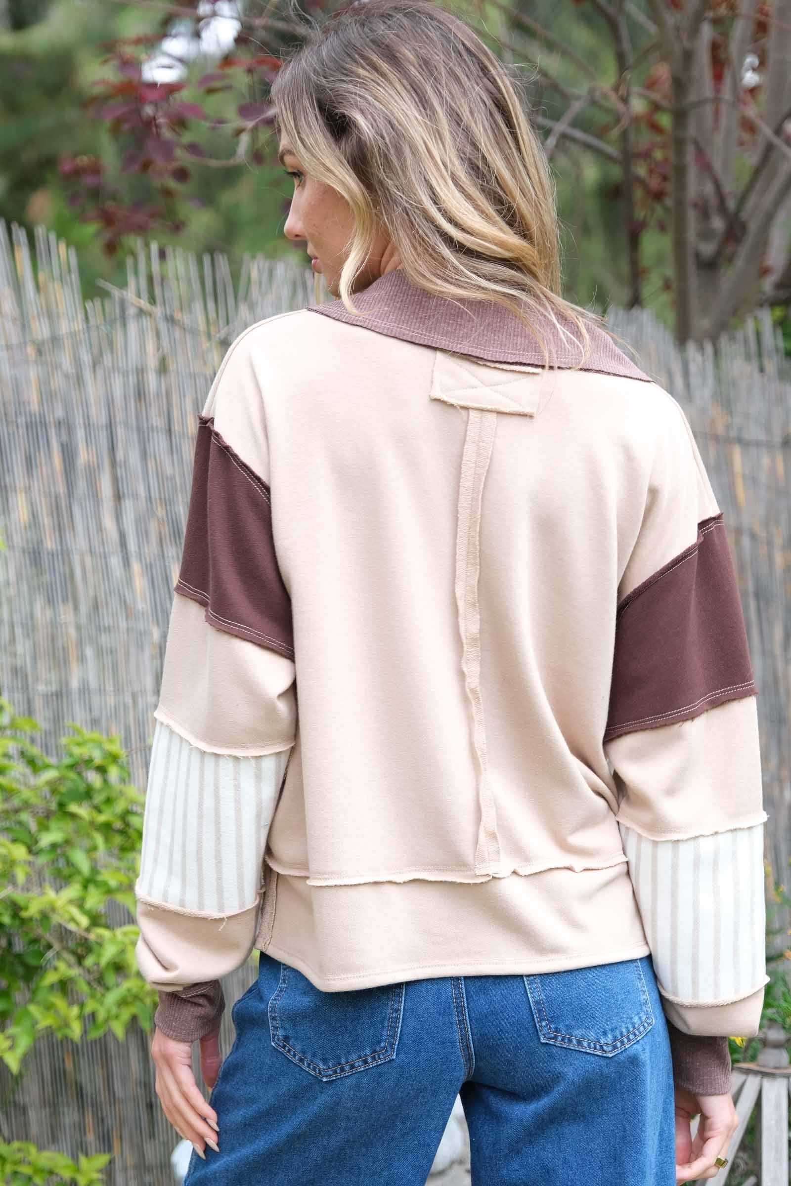 Not Here With Me Pullover - Taupe