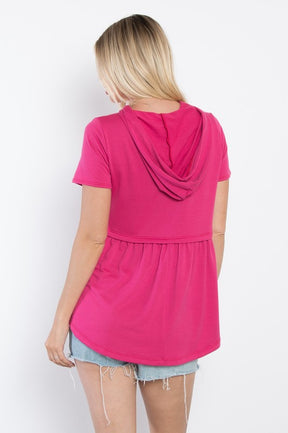 Can't Undo It Babydoll Hoodie - Fuschia Pop