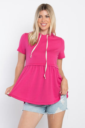 Can't Undo It Babydoll Hoodie - Fuschia Pop