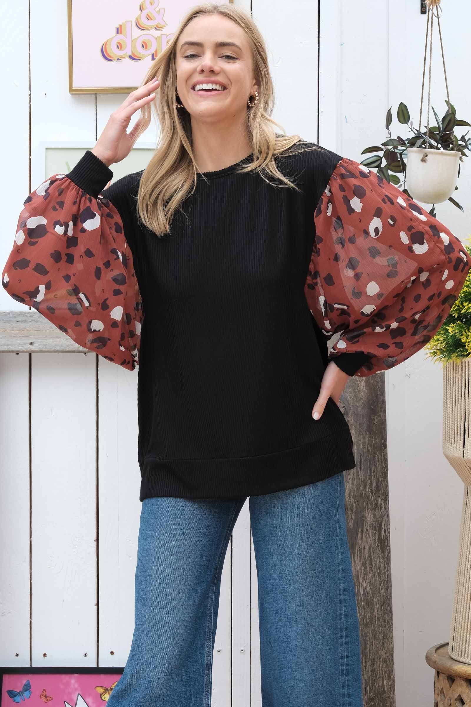 Tell Me You Love Me Blouse - Black